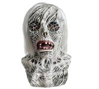 Cokbyavla Scary Mask Costume, Halloween Zombie Face Cover Halloween Mask Kids Full Head Latex Old Man Adult Grandpa Costume Wig Scary Pumpkin