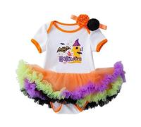Cokbyavla Shiny Bat Princess Halloween Party Dresses, Pageant Halloween Dresses Baby Girl Ruffle Romper Fall Ghost Romper Big Girls Dress Midi Leopard Costume Gi Infant 3-6 Months