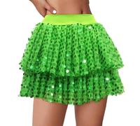 Cokbyavla Shiny Short Hip Wrap Skirt for Women Girls,Sequin Sarong Mini Skirts for Women Y2K Sparkle Black Skirt Womens Silver Skirt Knee Length Skirts for Women 50S Skat(16Green,One Size)