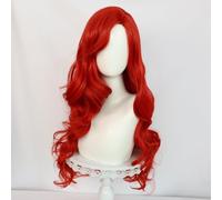 Cokbyavla Short Curly Wigs for Women 67cm Red Long Roll High Temperature Silk Hair Cover Facial Hair Remover (Red, One Size)
