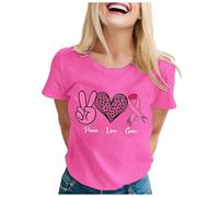 Cokbyavla Short Sleeve Tee,Breast Cancer Walk Fight Breast Cancer Shirt Unisex Breast Cancer Pink Tank Top Pink Ribbon Golf Shirts Gifts for Breast Cancer Patients Halloween Sweatshirt Women C