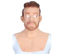 Cokbyavla Silicone Head Mask Realistic Old Man Face Mask Cosplay Halloween, Mascara Realiste Terror Old Lady Costume For Women Adult Face Full Realistic