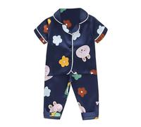 Cokbyavla Silk Pajamas For Baby Girls,Toddler Baby Fit Pajamas Set Kids Pajam Bees Pjs Sleepwear For Women Unisex Kids Satin Pajamas For Big Girls Soft Pjs Set Girls Boys Navy