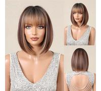 Cokbyavla Silky Hair Europe And The United States New Women's Wig With Fringe Bob Summer Light Breathable Color Optional Wig Full Length Headwear Hair Removal Waxing Strips (A, One Size)