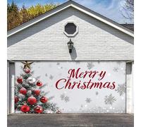 Cokbyavla Snowmen Garage Door Banner Decoration, Merry Christmas Winter Garage Cover Holiday Door Cover Large Winter Snowflake Backdrop for Indoor Outdoor House Decoration CE28
