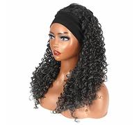 Cokbyavla Straight Wigs for Women Women's Wig Black Small Curly Wavy Fiber High Temperature African False Head Cover Curly Human Hair Wig Glueless Lace Front Human Hair Edges Hair (Black, One Size)