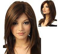 Cokbyavla Synthetic Girl Wig Long Hair Straight Party Full Natural Brown Fashion Wig wig Thickening Hair Products (Brown, One Size)