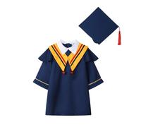 Cokbyavla Toddler 4 Pack Kids 2026 Happy Graduate Set, Kindergarten Graduation Honor Cords Cap and Gown Graduation Gown Robes Cape Cap 2026 Graduate Preschool and Burgundy(Yellow, 2-3 Years)