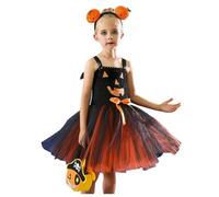 Cokbyavla Toddler Baby Girl Halloween Outfits, Girls Halloween Outfit 5/6 Dress For Baby Girls Fall Ghost Costume 4T-5T Toddler Cowgirl Outfit Girl Black Dress Size 6 An(125Orange,3-4 Years)