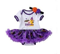 Cokbyavla Toddler Baby Girl Halloween Tutu Dress Outfit, Halloween Newborn Outfit Girl Baby Tiger Costume Little Pumpkin Print Long Sleeve Patchwo Infant 0-3 Months