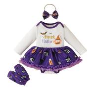 Cokbyavla Toddler Girl Halloween Outfit, Halloween Baby Clothes Witch Black Baby Girl Dress Pumpkin Outfit Little Girls White Dress Goth One-Piece gi Infant 9-12 Months