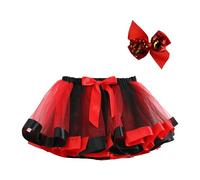 Cokbyavla Toddler Girl Sequin Tulle Tutu Skirt 3 Layered,Girl Ballet Long Tutu Dress Pink Skirt Sparkle Christmas Dance Costume Rainbow Tutu Skirt Butterfly Princess Cost(22Red,9-11 Years)
