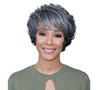 Cokbyavla Transparent Lace Frontal Wig Cool Women's Full Sexy Fashion Short Curly Styling Bangs Wig Wig Wig wig Boar Hair Brush (Grey, One Size)