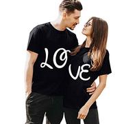 Cokbyavla Tshirt Couples Matching Outfit,Couple Matching Valentine's Day Pajamas His and Her Hoodies for Couples Set Prank Couple T-Shirts Valentine Short Men’S Valentine(Men,9Black,L)