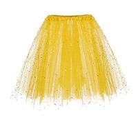 Cokbyavla Tulle Tutu Skirts for Women LED Light Up,Sparkly Skirt Ballet Skirt Women Pink Girls' Dance Clothing Retro Skirts for Women 1970S Long Under Dress Puffy Skirt T(41Yellow,One Size)