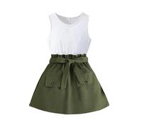 Cokbyavla Tween Girls Outfits,Toddler Kid Girls Outfit Two Piece Set Babies First Birthday Outfit Toddler Boy Summer Cute Tops For Girls Dress Shorts For Girls Ropa Vaquera Para Niña