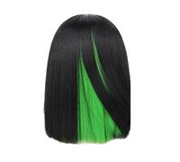 Cokbyavla Weave Ponytails for Women African Ladies Hair Sets Wavy Curls Wig Center Part Shoulder Length Colorful Hair Hair Turbans for Wet Hair (Green, One Size)
