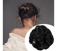 Cokbyavla Wig Front Hair Extensions Donut Hair Chignons Hair Piece Hairpiece Synthetic Ponytail Extensions Scrunchies For Women Hair Rake (Black, One Size)