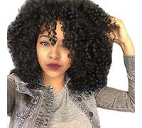 Cokbyavla Wig Lace Front Cap Front Wigs For Black Women Long Curly Hair 56cm Afro Heat Hair Wigs Aloe Gel for Hair (Black, 28 * 17 * 5)