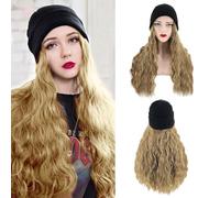 Cokbyavla Wig Lace Front Cap Hair Curly Wavy Warm Knitted Women's Synthetic Velvet Winter Wig Knitted Long Wig Thicker Hair Products (Gold, One Size)