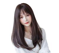 Cokbyavla Wig Lace Front for Women Short Full Female Straight Round Long Hair Hair HeadgearWig Face Natural wig Sleek Hair Brush (Brown, One Size)