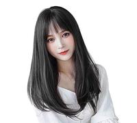 Cokbyavla Wig Lace Front for Women Short Full Female Straight Round Long Hair Hair HeadgearWig Face Natural wig Sleek Hair Brush (Black, One Size)
