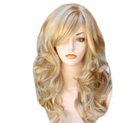 Cokbyavla Wig Straight Lace Front Fiber for Heat Costume Wigs Blonde Party Long Curly Wavy Wigs Women wig Hair Bun Holder (Gold, One Size)