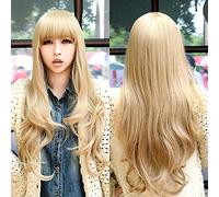 Cokbyavla Wigs for Women Lace Front Natural Synthetic Hair Hair Wave Full Gold Wig Wigs Curly Party Women Wigs Long wig Clear Beads for Hair (gold, One Size)