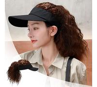 Cokbyavla Wigs for Women Short Hair Baseball Cap With Hair Baseball Hat With Hair Attached Curly Adjustable Wave Hairpiece With Baseball Hat Cap Wig For Women Small Hair Clips (Coffee, One Size)
