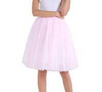 Cokbyavla Women Petticoat Skirts Crinoline Rockabilly Tutu Skirt Slip,Sparkly Shorts Women Ballerina Skirt Women Dance Uniform Vintage Denim Midi Skirts for Women Rave Mi(23Pink,XXL)