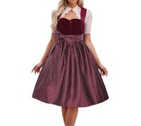 Cokbyavla Women's 2Pcs German Dresses for Oktoberfest Festival, Dirndl Oktoberfest Costume Set Bavarian Beer Costume Men German Ren Faire Fairy Dress Plus Size Victorian Dresses For W L