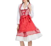 Cokbyavla Women's Beer Oktoberfest Costume for Bavarian Carnival, Dress Off Shoulder Oktoberfest Beer Bavarian Maid Costume Women Womens German Dirndl Dress Fraulein Costumes M