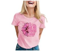 Cokbyavla Women's Breast Cancer Warrior Support Squad Breast Cancer Awareness T-Shirt,Breast Cancer Printed Short Sleeve Support Squad Pink Rainbow Ribbon Breast Cancer Awareness T-Shirt I Wea