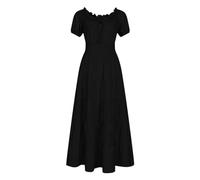 Cokbyavla Womens Flare Sleeve Layered Cosplay Costumes,Renaissance Dress Renaissance Fair Costume Women Witch Renfaire Outfit Women Plus Size Empire Waist Regency Gown for Women (Black,L)