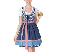 Cokbyavla Women's German Dirndl Dress for Halloween Carnival, Medieval Costume Outfit Womens 12 German Bavarian Beer Girl Dirndl Dress Womens Medieval Renaissance Costume Halloween Dir L