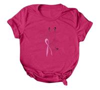 Cokbyavla Women's I Wear Pink for Myself My Scars But Failed Breast Cancer Tee T-Shirt,5 Year Breast Cancer Survivor T Shirt Fight Cancers Shirt V-Neck Breast Cancer T Shirts Butterfly Pink Ri