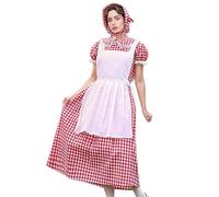 Cokbyavla Women's Oktoberfest Costumes, Oktoberfest Costume For Kids Authentic Bavarian Design German Beer Girl Costume Ren Faire Fairy Dress Short Black Victorian Dress Beer Garden Outfit Wo L