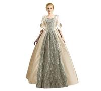 Cokbyavla Women's Peasant Modest Dresses,Medieval Costume for Women Royal Purple Plus Size Dress Renaissance Style Ren Faire Dress Plus Size Masquerade Ball Dress Retro Clothes F