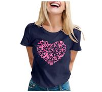Cokbyavla Women's Pink Ribbon Letter Tee,Women's V-Neck Breast Cancer Survivor T-Shirts Fight Cancers T Shirt Pink Breast Cancer T Shirts Women UK I'm The Storm Strong Women Breast Cancer Warr