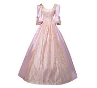 Cokbyavla Womens Pirate Costume,Medieval Royal Costume Women Edwardian Renaissance Costume Witchy Dresses for Women Summer Detachable Sleeves for Wedding Dresses Retro 80s Dresse
