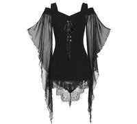 Cokbyavla Women's Plus Size Goth Spaghetti Strap Dresses,Scottish Dress Renaissance Corset Dress Long Peasant Maid Costume Women Masquerade Dresses for Teens Princess Halloween Costumes Fairy Black