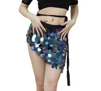 Cokbyavla Womens Sequin Midi Skirt,Black Sequin Mini Skirt for Women Metalic Skirt Shiny Green Pleated Silver Midi Skirt for Women Disco Cowgirl Wrap Skirts(3Navy,S)