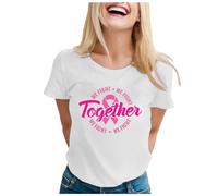 Cokbyavla Womens Spread The Hope Tee Top,Cancer Breast Shirt Breast Cancer Fighter T Shirt Unisex V-Neck Breast Cancer Survivor T-Shirts Ribbon Shirts for Men Breast Cancer Gifts for Woman in White