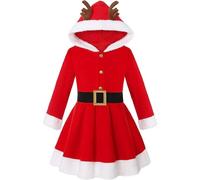 Cokbyavla Xmas Santa Claus Tutu Dress,Christmas Dress Girl Baby 1St Christmas Outfit Cosplay Santa Costume Baby Christmas Toddler Sweatshirts 4T Infant Costume (Red-20,6-7 Years)