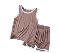 Cokbyavla Youth Silk Pajamas Set,Girls Satin Pajamas Size 12-14 Pjs Kids Sleepwear Set Cute For Big Girls Matching Pajamas Set Plus Size Stuff For 13 Year Old Girls Pjs Suit For Girls Boys Khaki