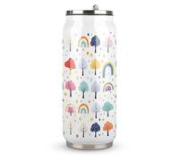 Coke Cups,Trees and Rainbow Printed Cans Cup,Stainless Steel Coke Cup Personalized Coke Cups are Perfect for The Gym,travel,home,running,office,picnic,camping,garden,outdoor,hotel,beach and More
