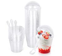 CoKeeSun 30 Pcs Dessert Cups, 200ml/7oz Round Dessert Cups Set, Reusable Dessert Pots for Pudding Mousse Ice Cream Cheesecake