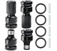 CoKeeSun 4 PCS Impact Driver Socket Adaptor 1/2 Inch Square Drive to 1/4 Inch Hex Shank Socket Adapter Quick Release Chuck Converter for Impact Ratchet Wrench Screwdriver Bit Holding Socket