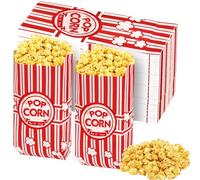 CoKeeSun Popcorn Bags for Party, Popcorn Boxes 300pcs, Popcorn Bags Individual Servings, Popcorn Cups, Bulk Carnival Halloween Christmas Snack Candy Packs for Cinema Theatre Birthday, 21*9*6cm (Red)