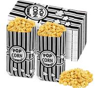 CoKeeSun Popcorn Bags for Party, Popcorn Boxes 300pcs, Popcorn Bags Individual Servings, Popcorn Cups, Bulk Carnival Halloween Christmas Snack Candy Packs for Cinema Theatre Birthday, 21*9*6cm (Black)
